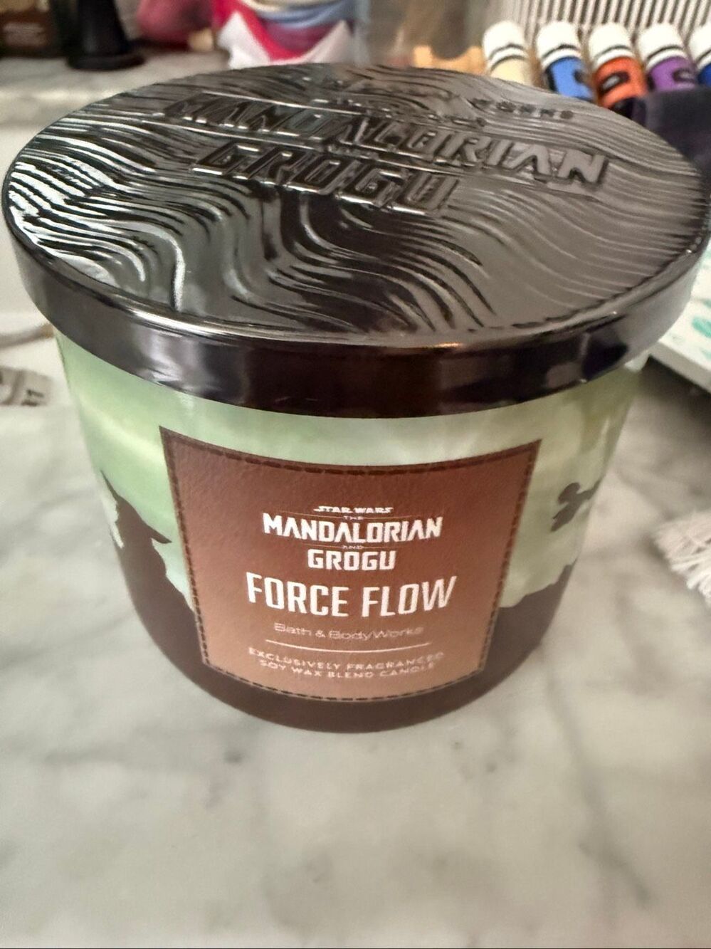 Bath & Body Works Mandalorian and Grogu Force Flow 3 Wick Candle Limited Edition